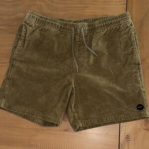 Men's RVCA Olive Corduroy Shorts